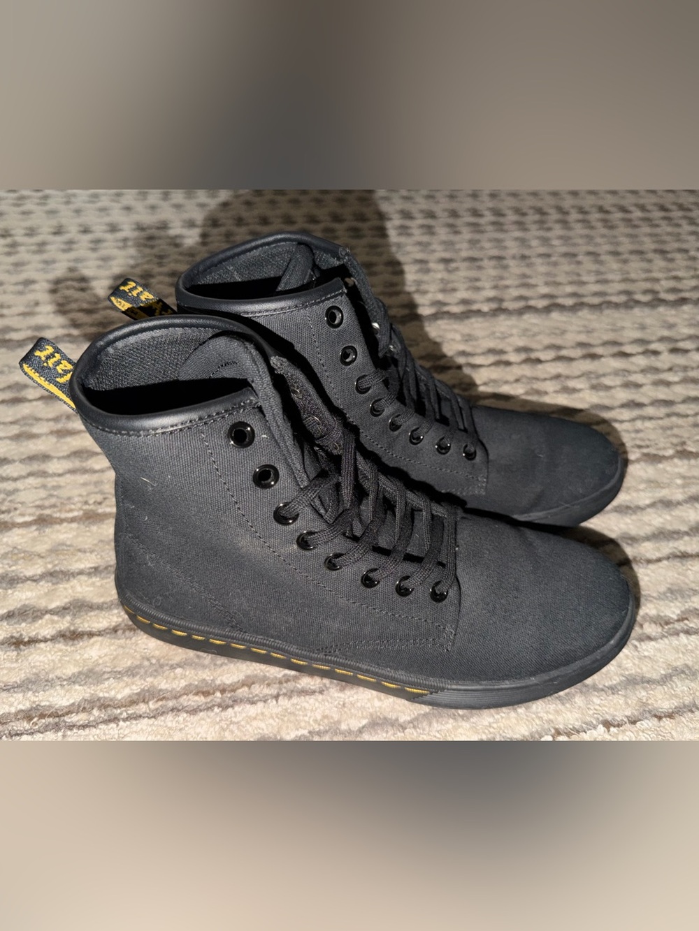 Dr. Martens Black Canvas Lace-Up High Top Boots